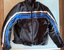 Motorradjacke BF Motorcycle L – Schwarz/Blau mit Reflektoren – Top Zustand