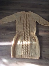 Strickkleid, Damenkleid, Handarbeit, neu, curryfarben, Gr.34/36