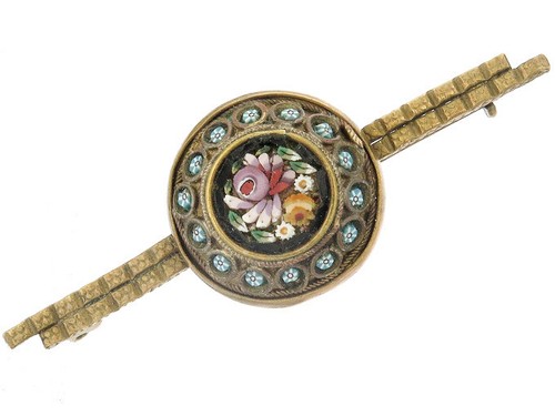Brosche millefiori mikromosaik - brosche,
