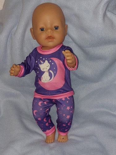Puppenkleidung lila pyjama - lila,