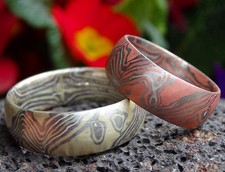 Trauringe Mokume Gane Rotgold