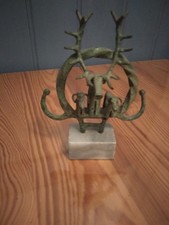 Bronze Figur Hirsch mit Widder