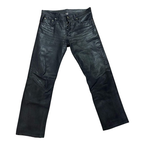 Motorradhose leder schwarz - leder,