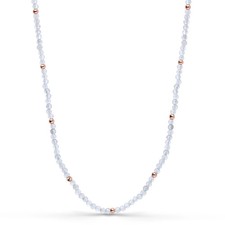 Bergkristall Kette – Edelsteinkette mit rosévergoldeten Akzenten, 18k vergoldet