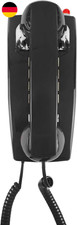 Opis Wallfon Cable in Schwarz : Kabelgebundenes Nostalgie Wandtelefon Für Echte 
