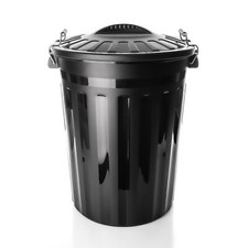 wetterfeste Universaltonne mit Deckel Schwarz und 2 Tragegriffen 