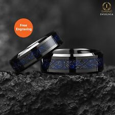 His And Hers Wolfram Keltischer Drache Passender Ehering Set ✅ Kostenlose Gravur ✅