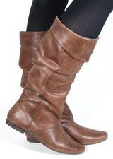 Stiefel Leder Lederstiefel Slouch Damenstiefel 37