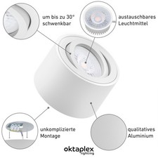 LED Aufbaustrahler dimmbar Alu