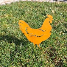 Huhn Henne Gartenstecker Rost