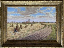 C. Reinecke - Stadtansicht Stadt Ansicht Gemälde 1930 Braunschweig Deutschland