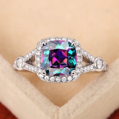 Ring silber multicolor stein - ring,
