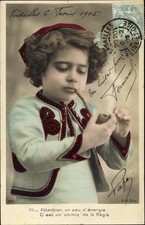 Ak Junge zündet sich eine Pfeife an - 2924426