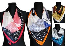 Damen Seide Nickituch Tuch Halstuch Schal Gr. 70 cm x 70 cm  Streifen Punkte