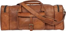 Herren Gepäck Seesack Braun Vintage 2 in 1 Starke Tasche 30" Ledertasche Reis...