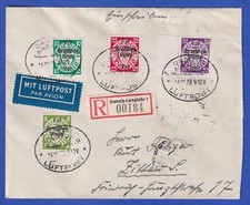 Dt. Reich Danzig Abschied Mi-Nr. 719, 720, 724, 725 als MiF auf LP-R-Brief 1939
