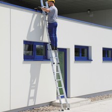 Munk Schiebeleiter 2-teilig Anlegeleiter Sprossen Standard-Traverse Alu