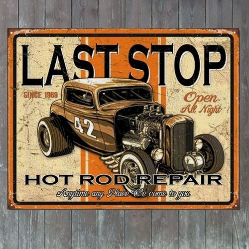 Hot rod schild 40 - rod, groß