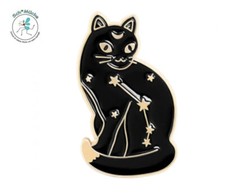 Anstecker Katze Sternenhimmel
