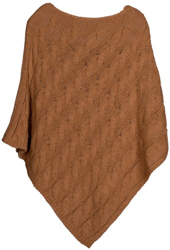 Strick poncho mit - strick, zopfmuster