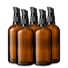 5x Glasflasche braun 100 ml