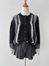 NEU! Gestuz Strickjacke, Cardigan, Alpaka, Schwarz/ Grau, Gr. XS/S,NP: 289€