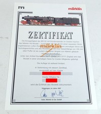 Märklin 37171 34171 ZERTIFIKAT Dampflok BR 52 1911 mfx DIGITAL Spur H0 INSIDER
