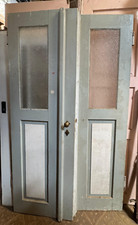 Doppeltür Tür 2 Flügel mit Glas Jugendstil um 1910 Weichholz Windfang Raumteiler