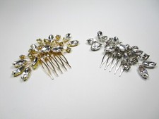 Strass Haarkamm Haarschmuck Kopfschmuck slber gold