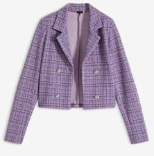 Strukturierter Blazer Gr. 50 Lila Sonstige Damenblazer Sakko Kurz-Jacke Neu