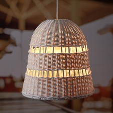 Lampenschirm Rattanoptik weiß