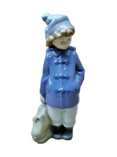 NAO by Lladro Figur Porzellan Junge mit Rucksack Winter Weihnachten 1987