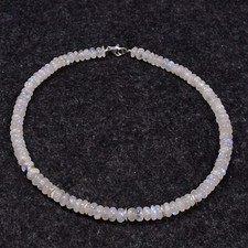 Mondstein Halskette, 925er Silber, Edelsteinhalskette (K2214)