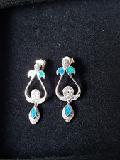 925Silber OHRRINGE HÄNGER Opal Triplette