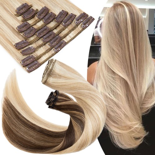 Clip human hair extensions - in,