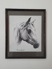 Inge Ungewitter (1928-1995) Zeichnung/Litographie   Pferdekopf  sign. 69