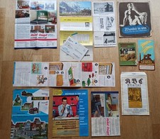 11x div. Reklame Flyer Werbung Prospekt alt Sammler Möbel Werkzeug Pflaster Ofen