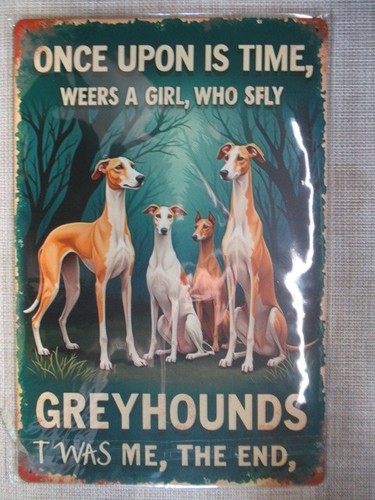 Blechschild windhunde whippet - blechschild,