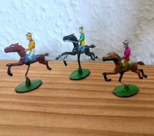 Alte Zinnfiguren Handbemalt Pferderennen ca. 1920, Spielzeug