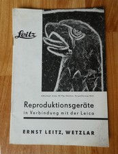 LEITZ Reproduktionsgeräte in Verbindung mit der Leica Heft 30er Jahre RAR TOP