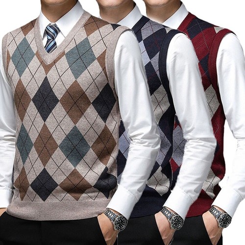 Herren strickweste jacquard - herren,