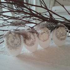 Ostereier 4 er Set  Federn