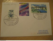 Zerstorer MOLDERS Destroyer Ship Cover + Poster Stamp Vignette KIEL 2001 Sailing