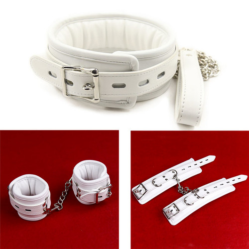 Leder weiß halsband - weiß,