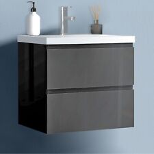 Badmöbel Set 2tlg 50/60/80/100cm Waschtisch mit Unterschrank Becken mit Unterbau