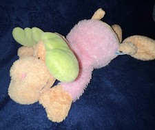 Nici Rosa Elch Beige Grün 42cm Plüschtier Kuscheltier Plüsch Liegend