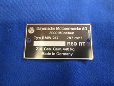 BMW Typenschild R80 RT - 09/84