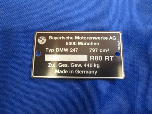 Bmw typenschild r80 09 - bmw,