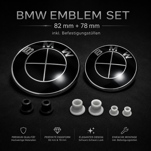 Bmw emblem 82mm 78mm - 82mm/, schwarz