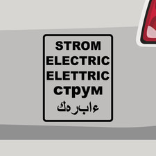 Aufkleber Strom Hinweis